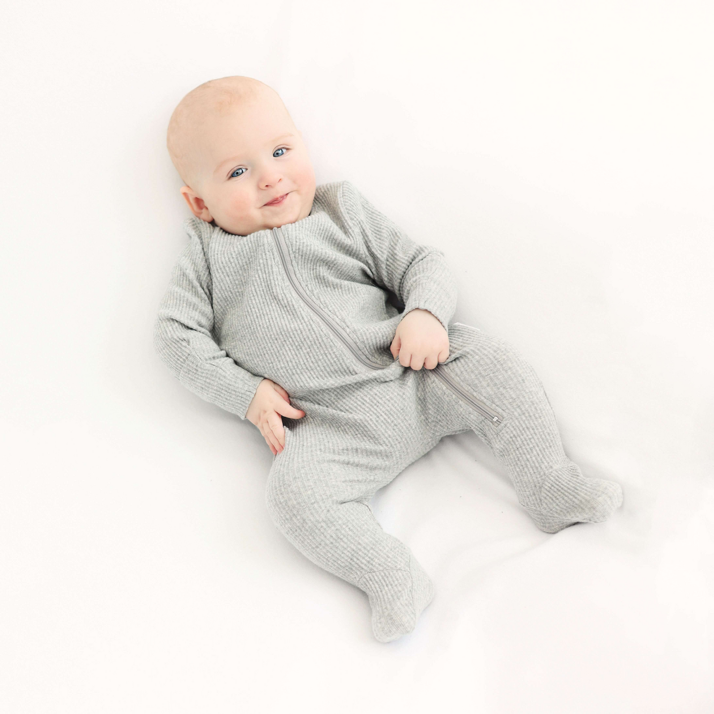 Dove Grey Zip Sleepsuit