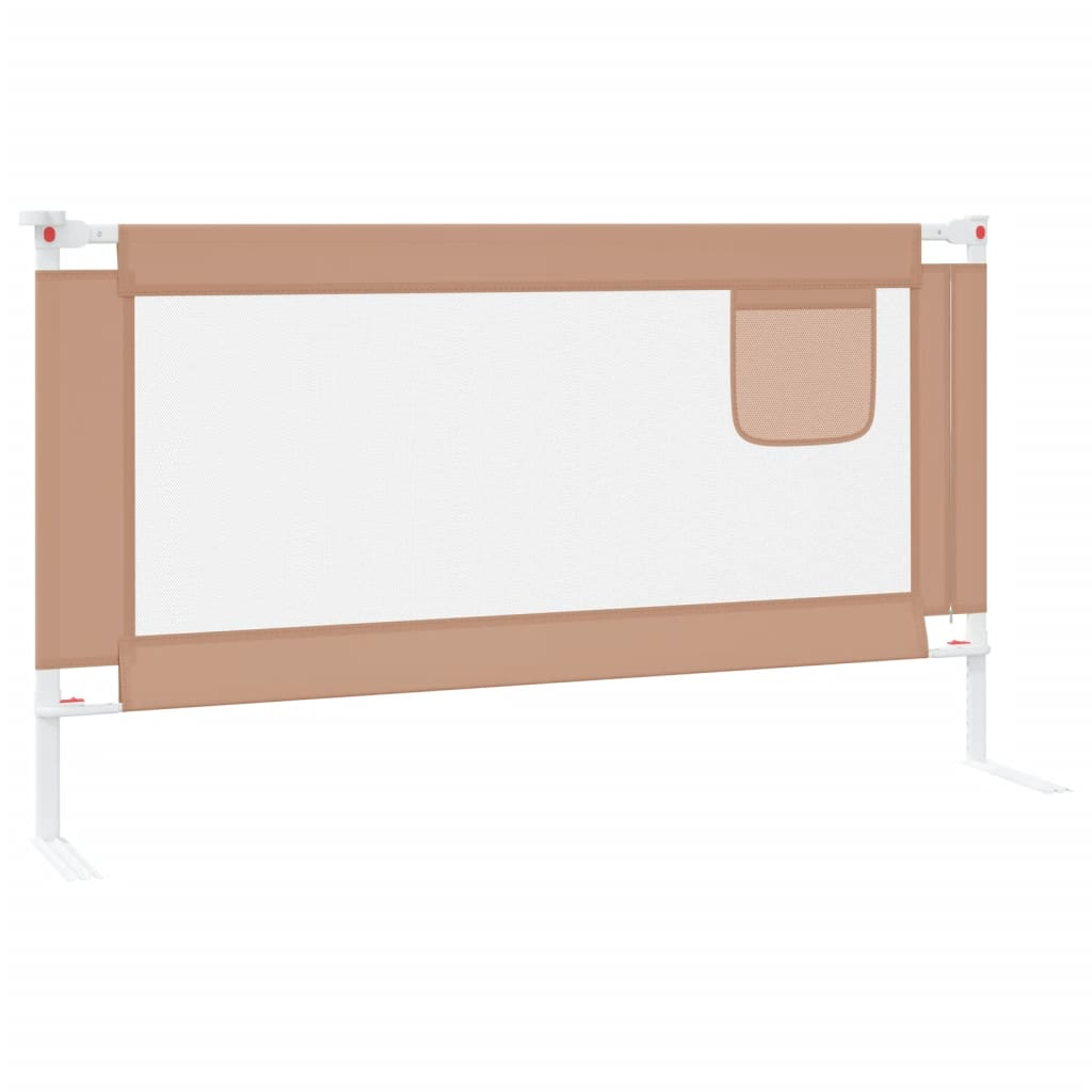 vidaXL Toddler Safety Bed Rail Taupe 150x25 cm Fabric