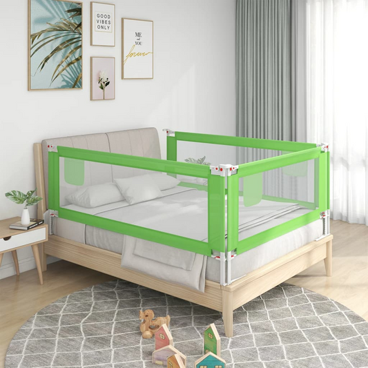 vidaXL Toddler Safety Bed Rail Green 90x25 cm Fabric