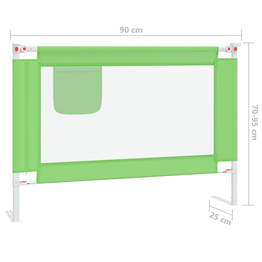 vidaXL Toddler Safety Bed Rail Green 90x25 cm Fabric