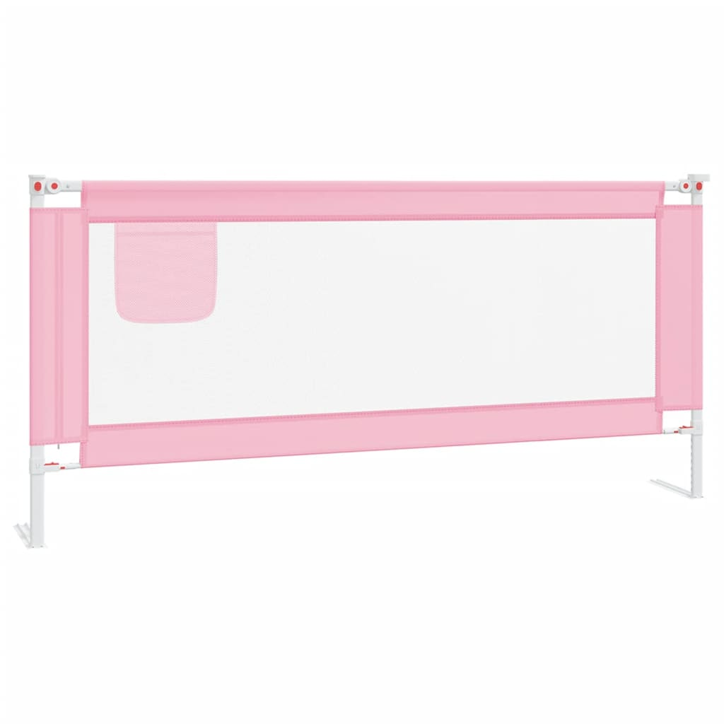 vidaXL Toddler Safety Bed Rail Pink 200x25 cm Fabric