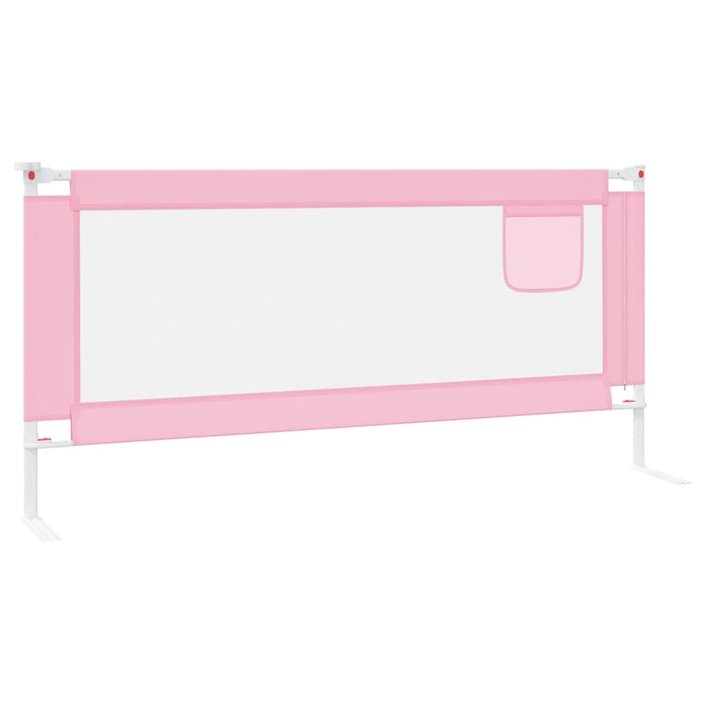 vidaXL Toddler Safety Bed Rail Pink 200x25 cm Fabric