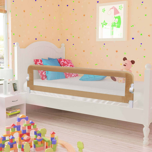 vidaXL Toddler Safety Bed Rail Taupe 150x42 cm Polyester