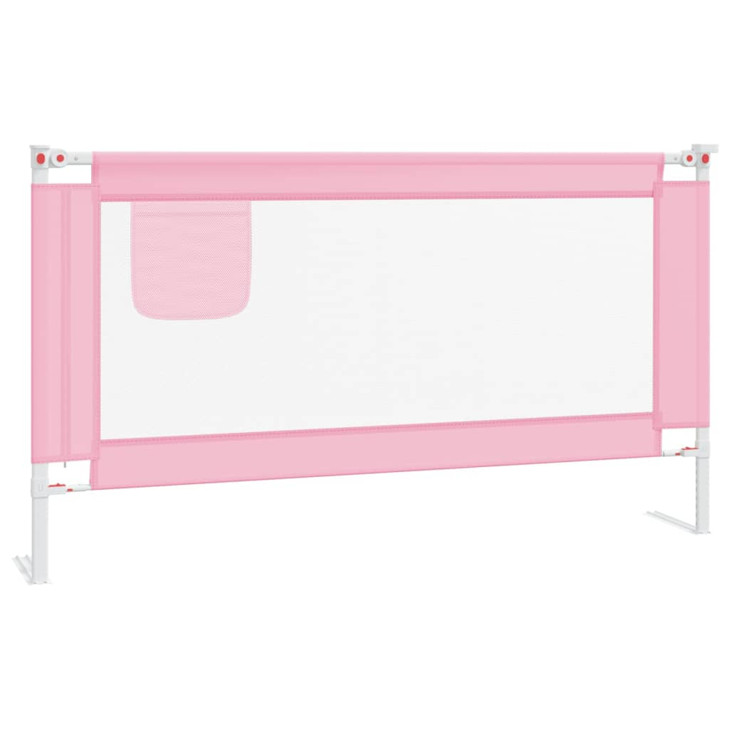 vidaXL Toddler Safety Bed Rail Pink 150x25 cm Fabric