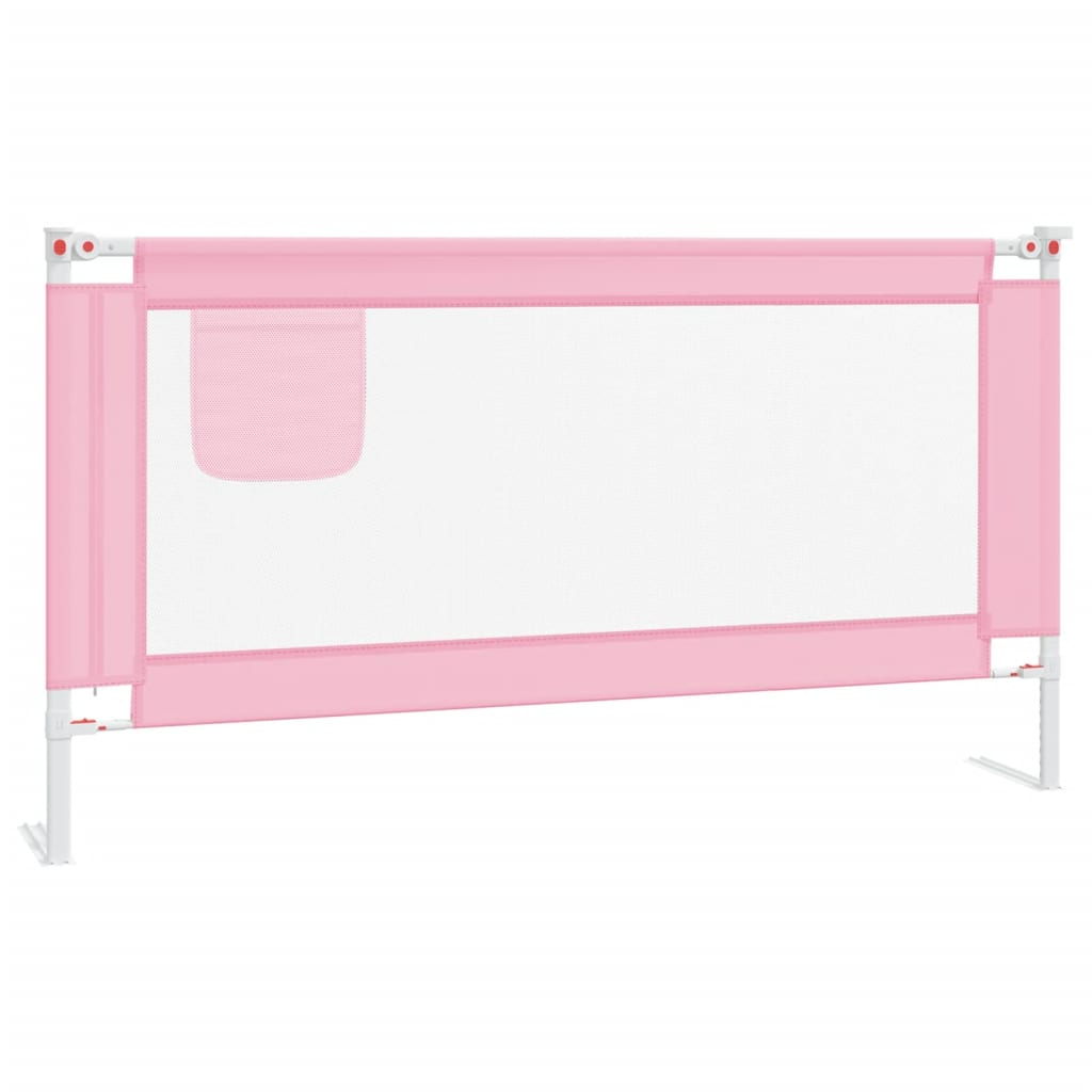 vidaXL Toddler Safety Bed Rail Pink 160x25 cm Fabric