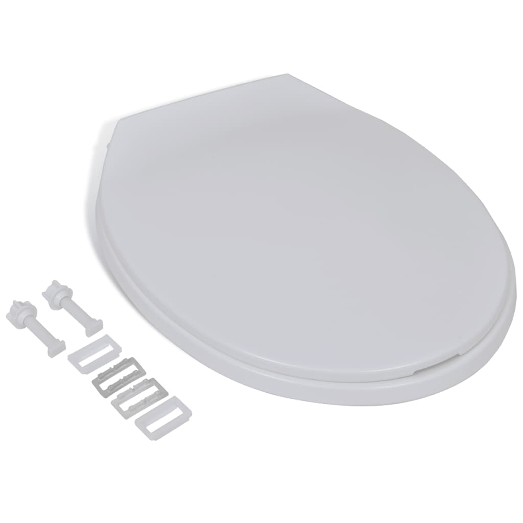 vidaXL Soft-close Toilet Seat White Oval