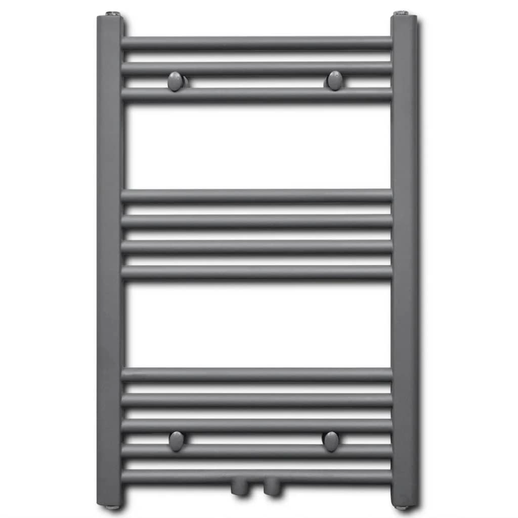 Grey Bathroom Central Heating Towel Rail Radiator Straight 500x764mm