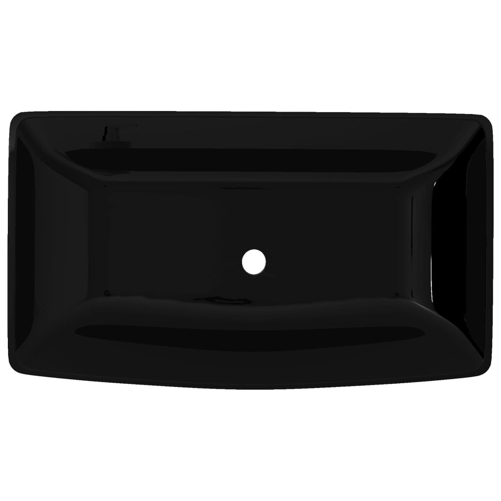 Ceramic Bathroom Sink Basin Black Rectangular