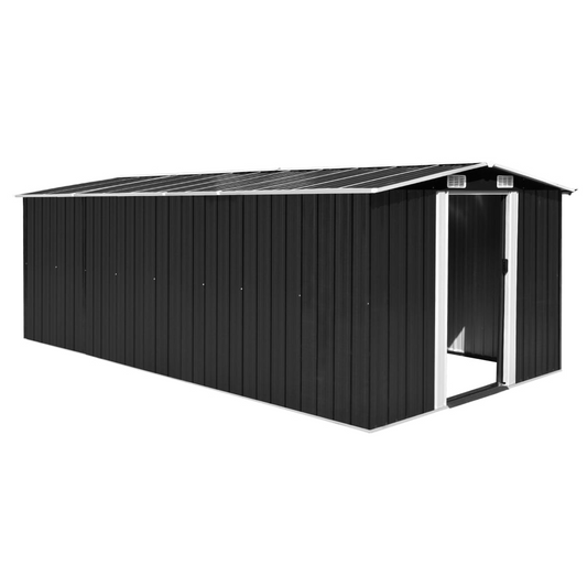 vidaXL Garden Shed 257x489x181 cm Metal Anthracite