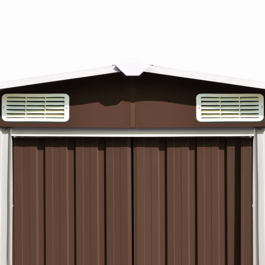 vidaXL Garden Shed 257x489x181 cm Metal Brown