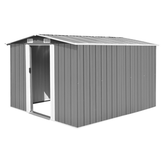 vidaXL Garden Shed 257x298x178 cm Metal Grey