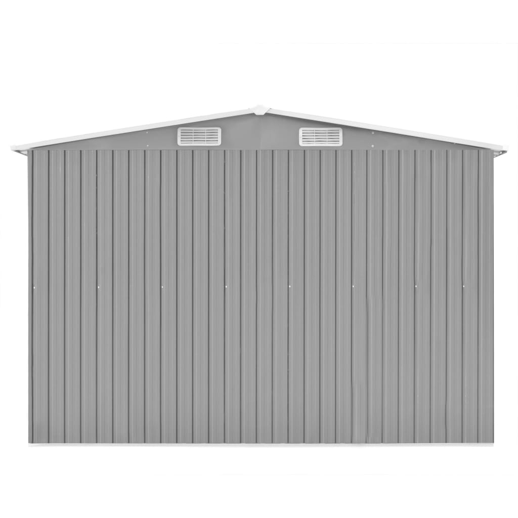 vidaXL Garden Shed 257x298x178 cm Metal Grey