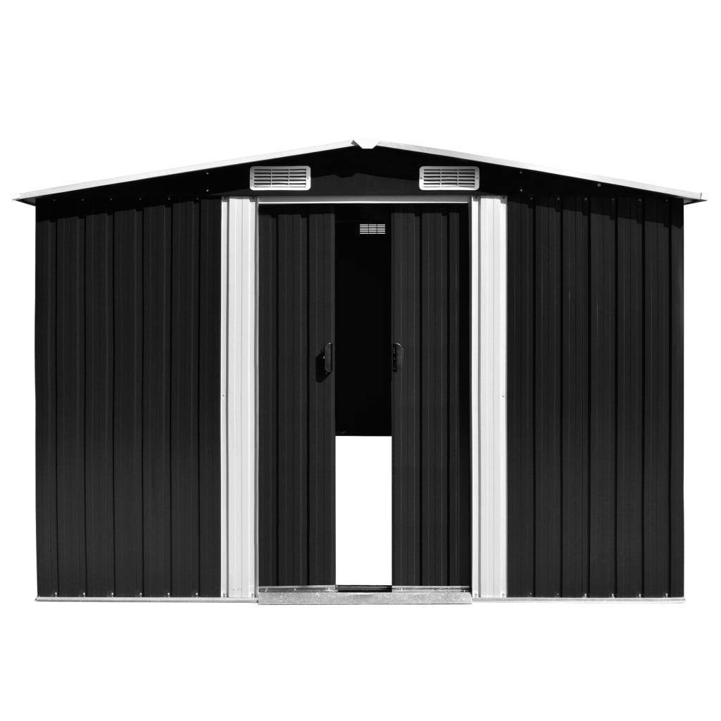 vidaXL Garden Shed 257x298x178 cm Metal Anthracite