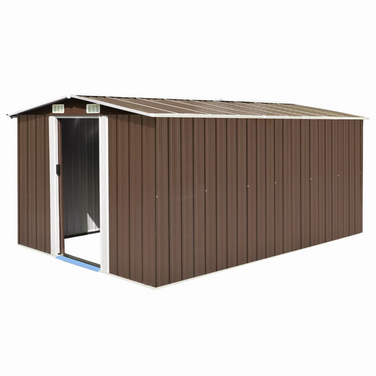 vidaXL Garden Shed 257x392x181 cm Metal Brown