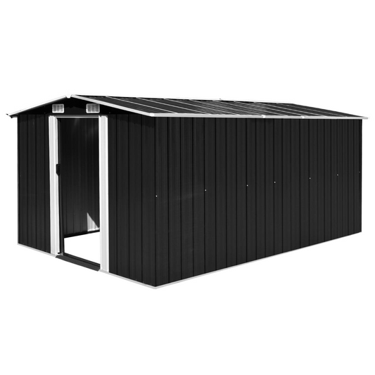 vidaXL Garden Shed 257x392x181 cm Metal Anthracite