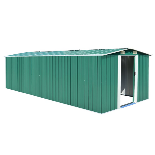 vidaXL Garden Shed 257x580x181 cm Metal Green