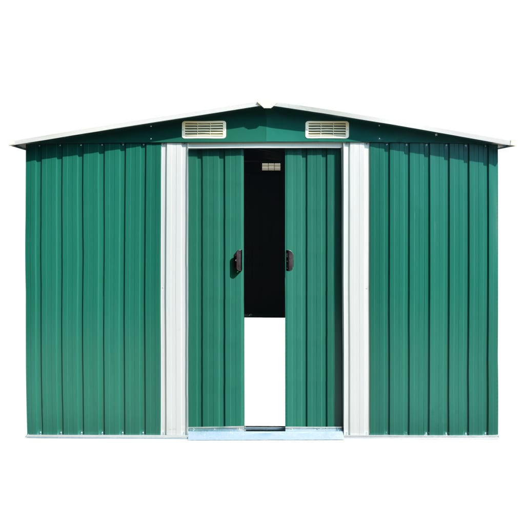 vidaXL Garden Shed 257x298x178 cm Metal Green