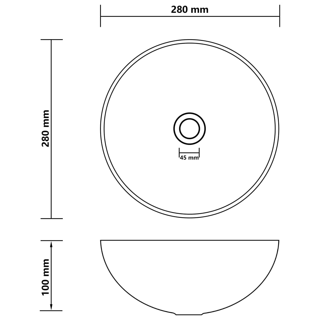 vidaXL Bathroom Sink Ceramic Matt Pink Round