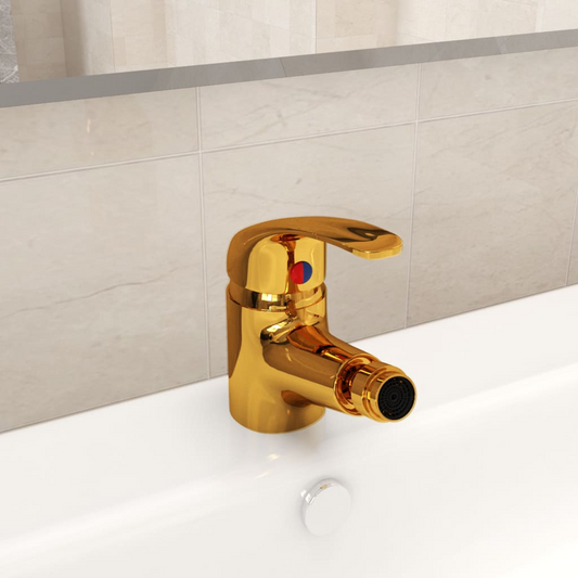 vidaXL Bathroom Bidet Mixer Tap Gold 13x12 cm