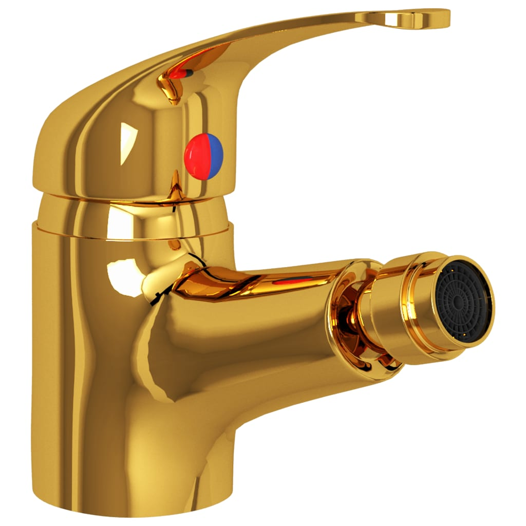 vidaXL Bathroom Bidet Mixer Tap Gold 13x12 cm