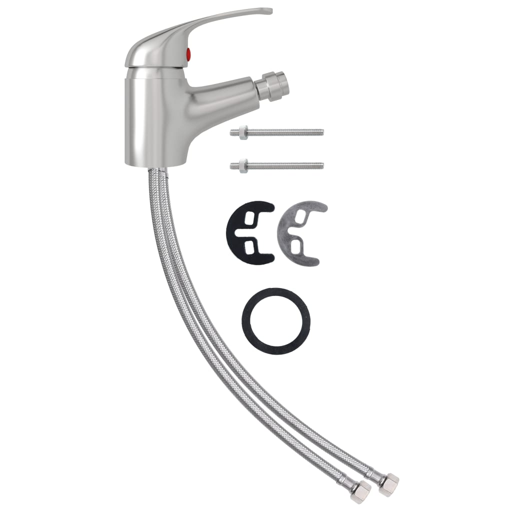 vidaXL Bathroom Bidet Mixer Tap Silver 13x12 cm