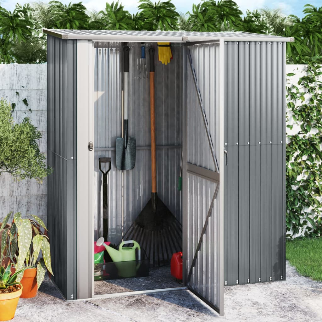 vidaXL Garden Shed Grey 180.5x97x209.5 cm Galvanised Steel