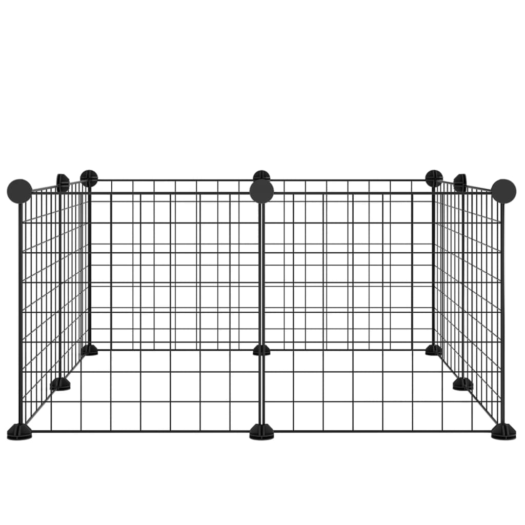 vidaXL 8-Panel Pet Cage Black 35x35 cm Steel