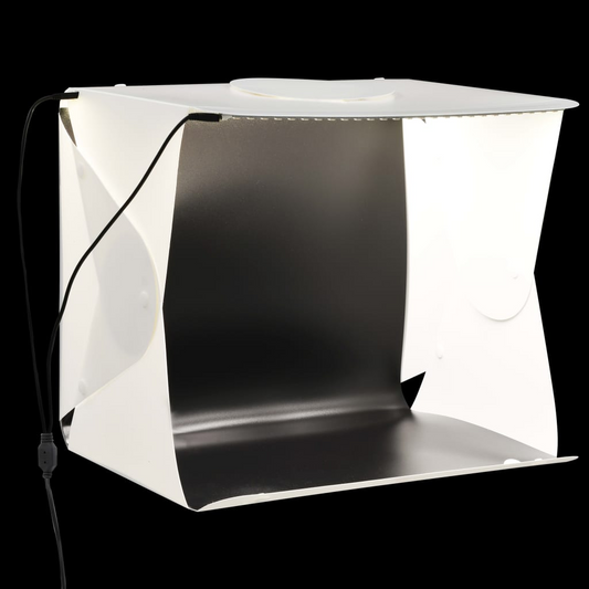 vidaXL Folding LED Photo Studio Light Box 40x34x37 cm Plastic White