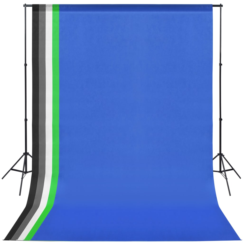 vidaXL Photo Studio Kit with 5 Coloured Backdrops and Adjustable Frame