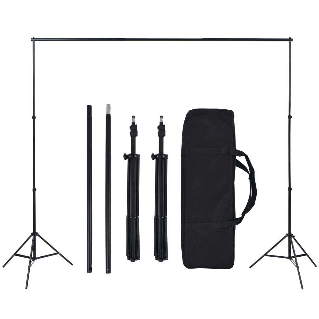 vidaXL Photo Studio Kit with 5 Coloured Backdrops and Adjustable Frame