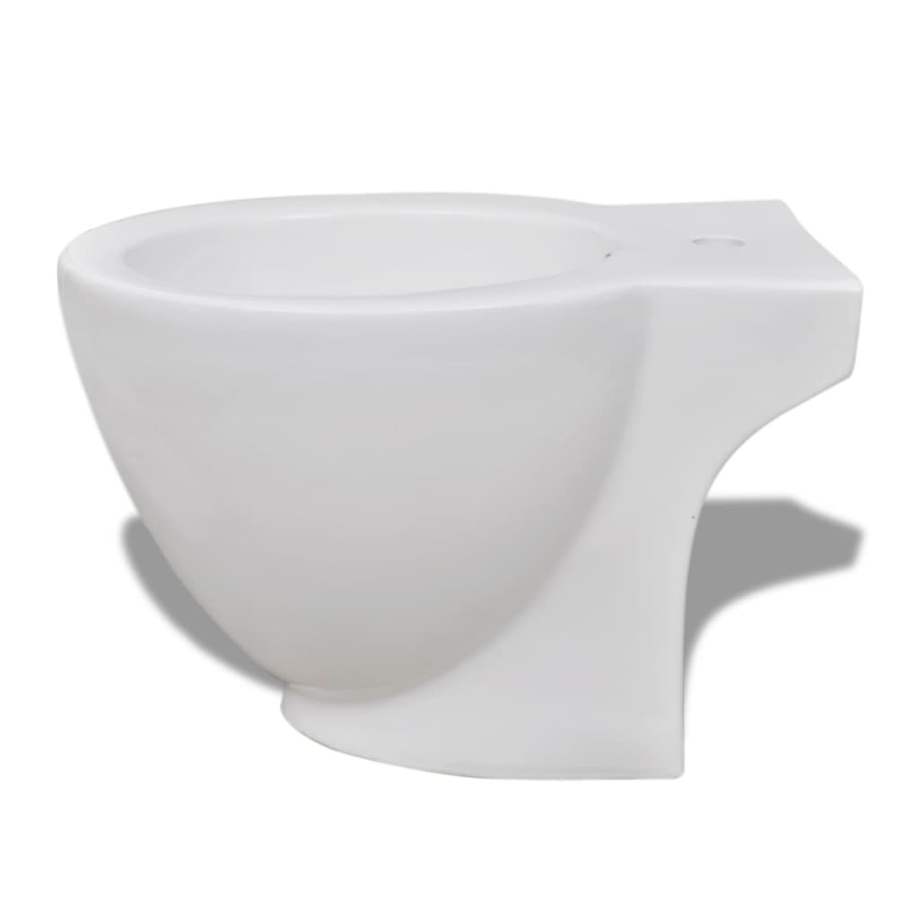 Stand Toilet & Bidet Set White Ceramic