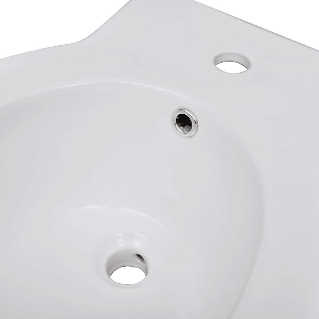 Stand Toilet & Bidet Set White Ceramic