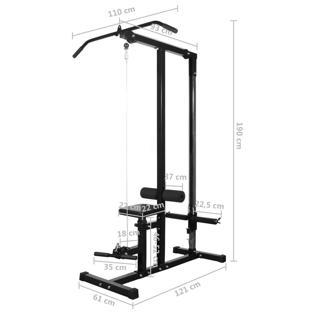 vidaXL Power Tower with Weight Plates 40 kg