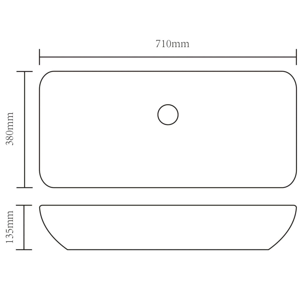 vidaXL Bathroom Basin with Mixer Tap Ceramic Rectangular White