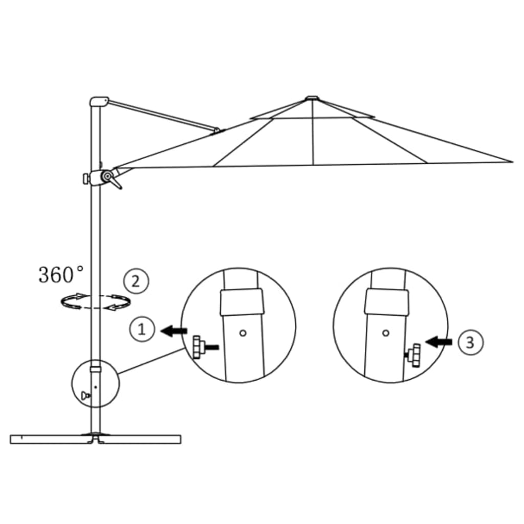 vidaXL Outdoor Umbrella with Portable Base Sand