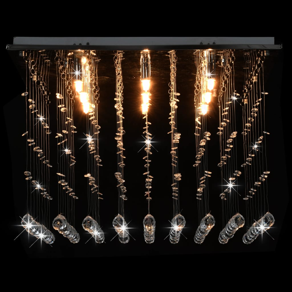 vidaXL Ceiling Lamp with Crystal Beads Silver Cubic G9