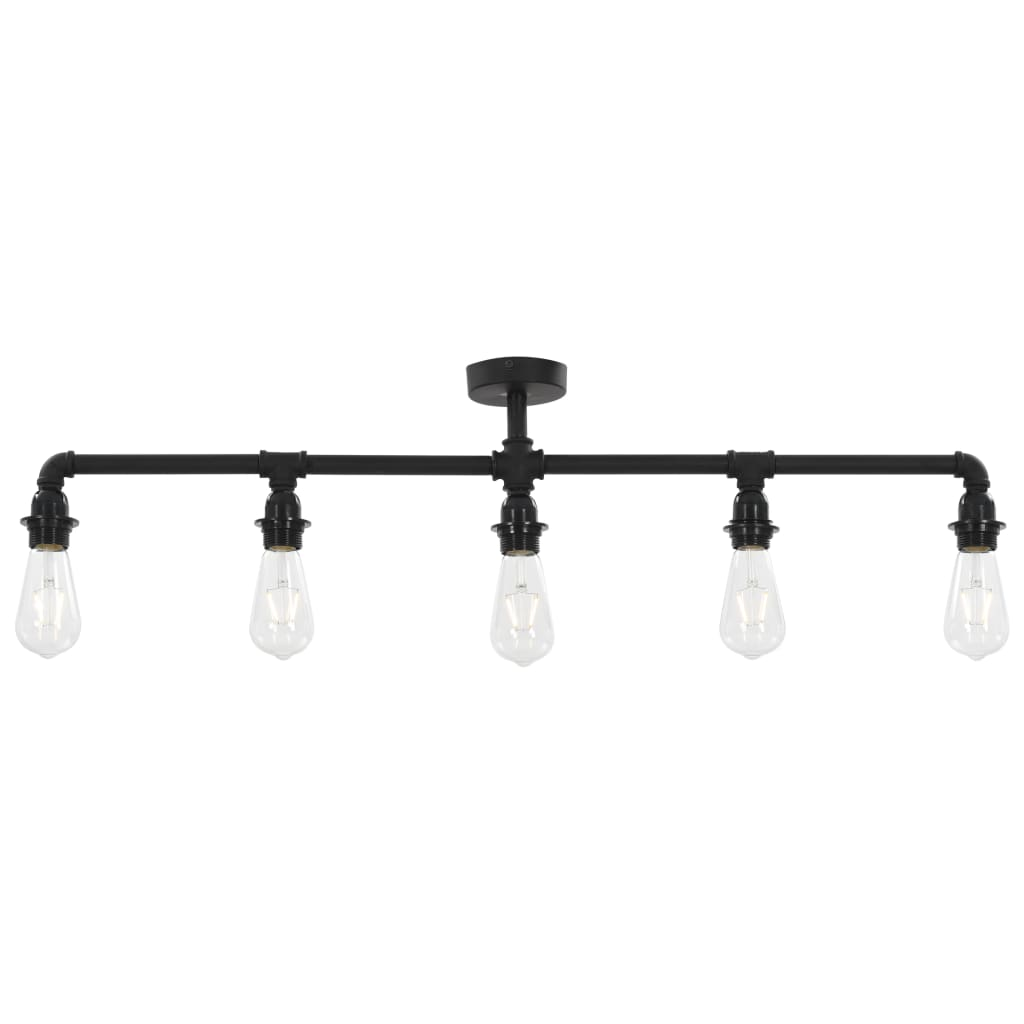 vidaXL Ceiling Lamp Black 5 x E27 Bulbs