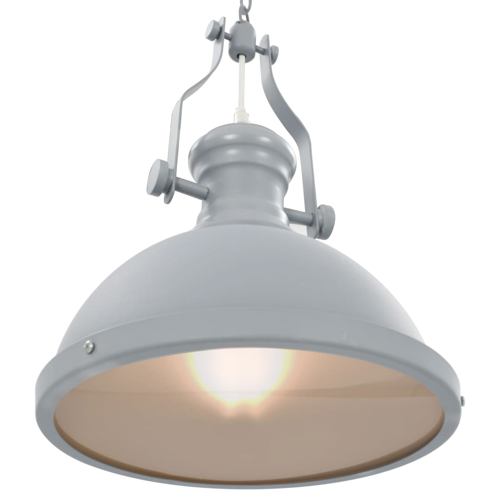 vidaXL Ceiling Lamp Grey Round E27