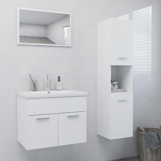 vidaXL Bathroom Furniture Set White Engineered Wood