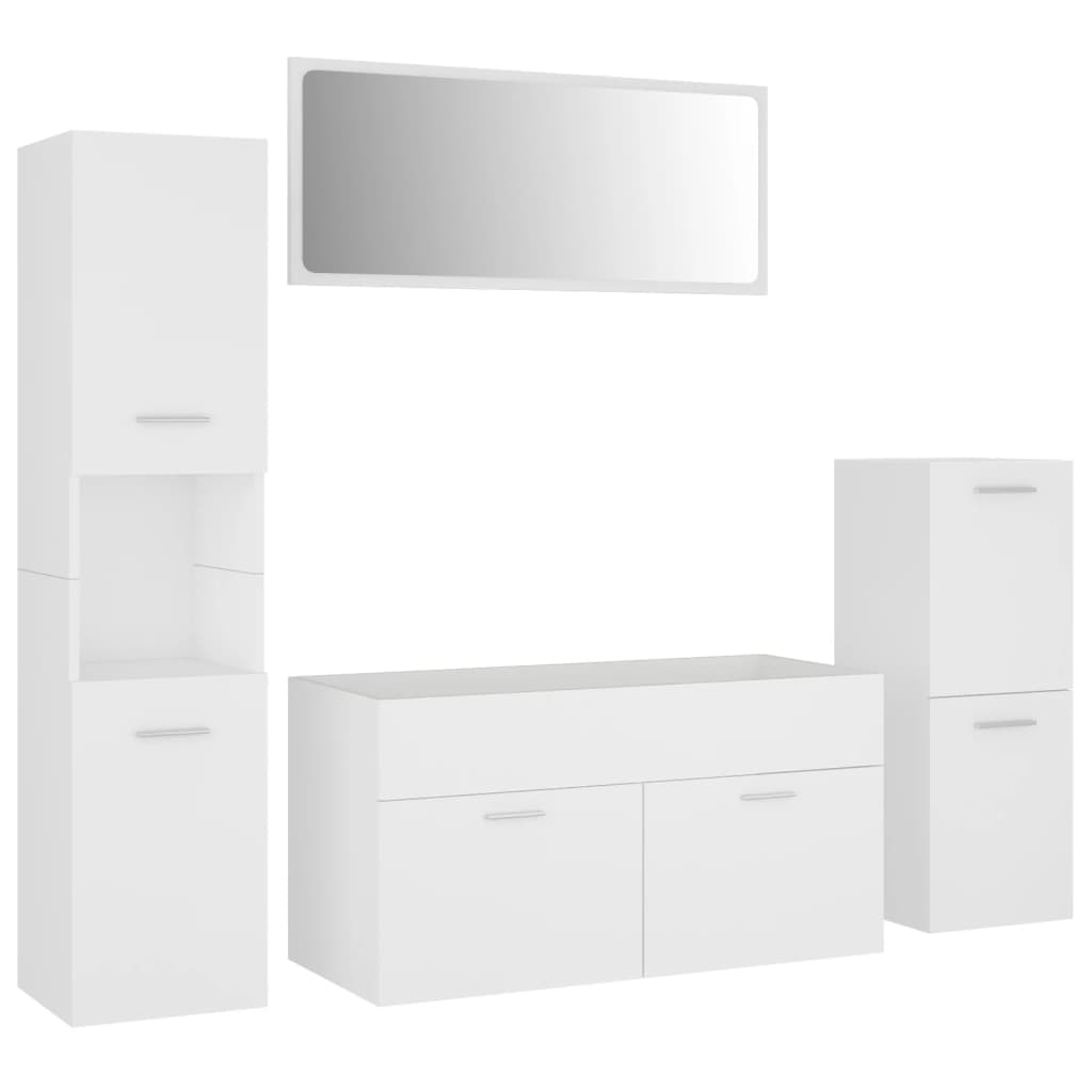 vidaXL Bathroom Furniture Set White Engineered Wood