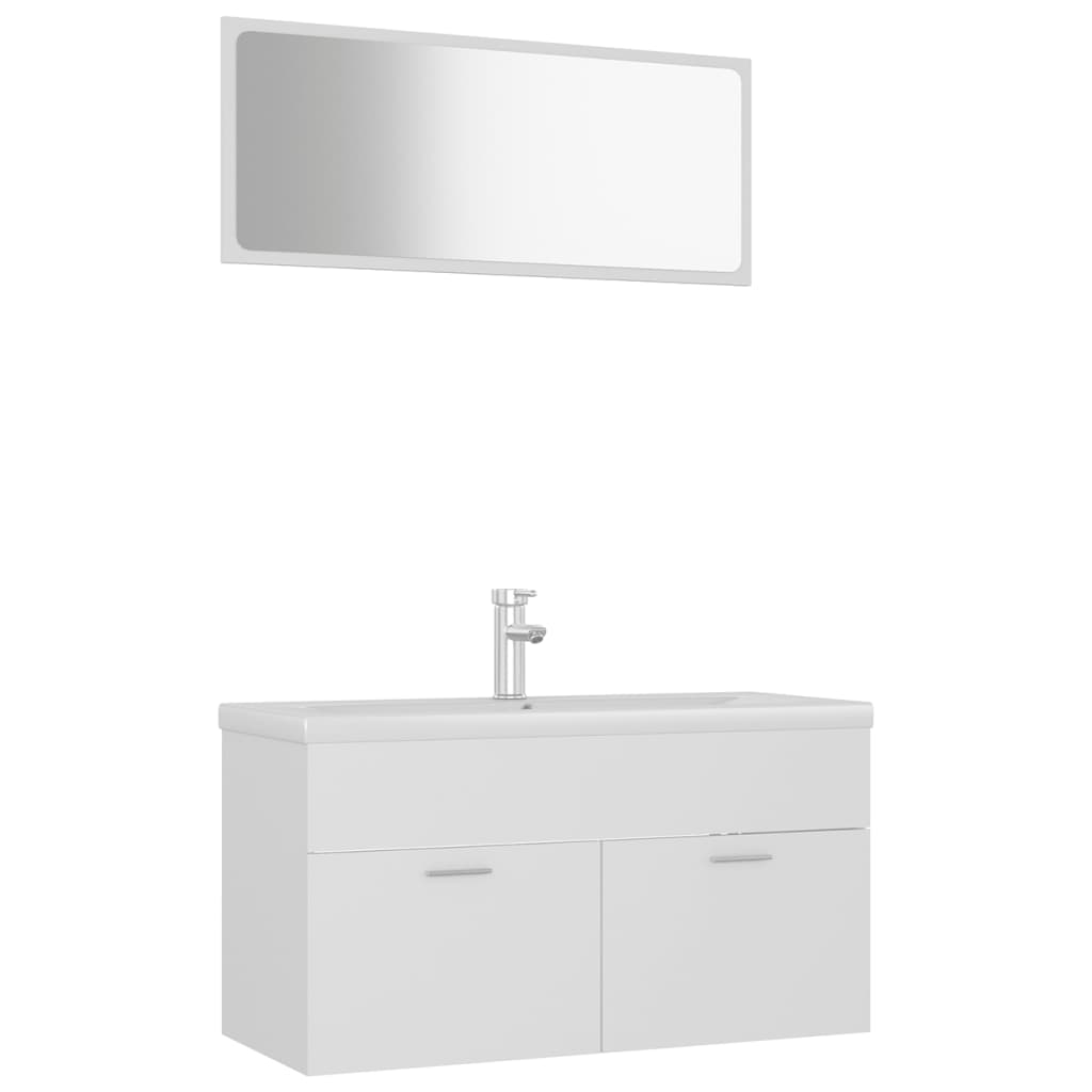 vidaXL Bathroom Furniture Set White Engineered Wood