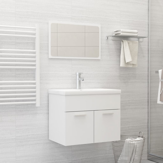 vidaXL Bathroom Furniture Set White Engineered Wood