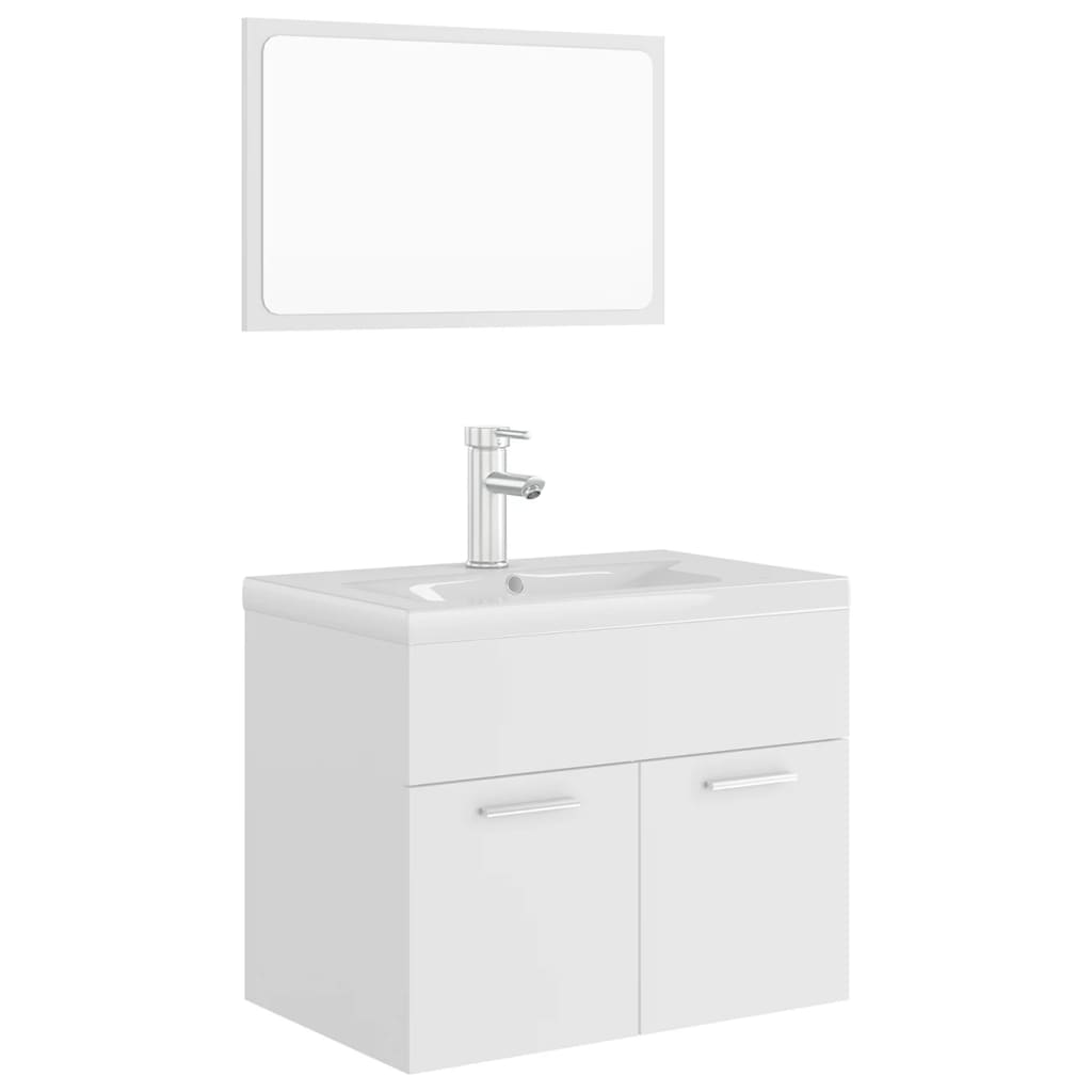 vidaXL Bathroom Furniture Set White Engineered Wood