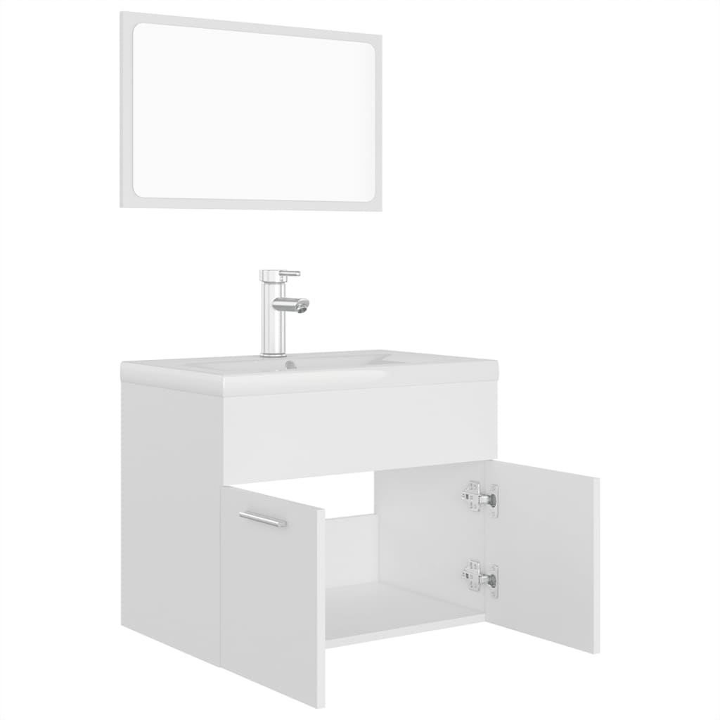 vidaXL Bathroom Furniture Set White Engineered Wood