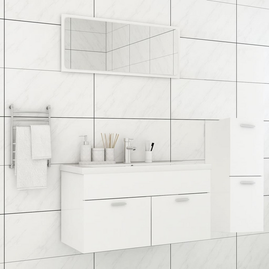 vidaXL Bathroom Furniture Set White Engineered Wood