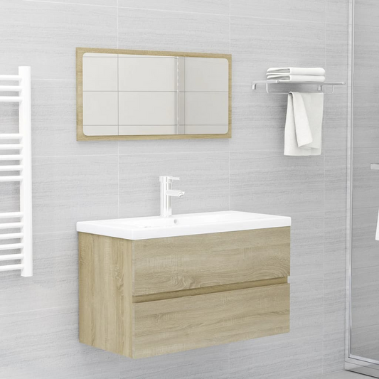 vidaXL Bathroom Furniture Set Sonoma Oak Engineered Wood