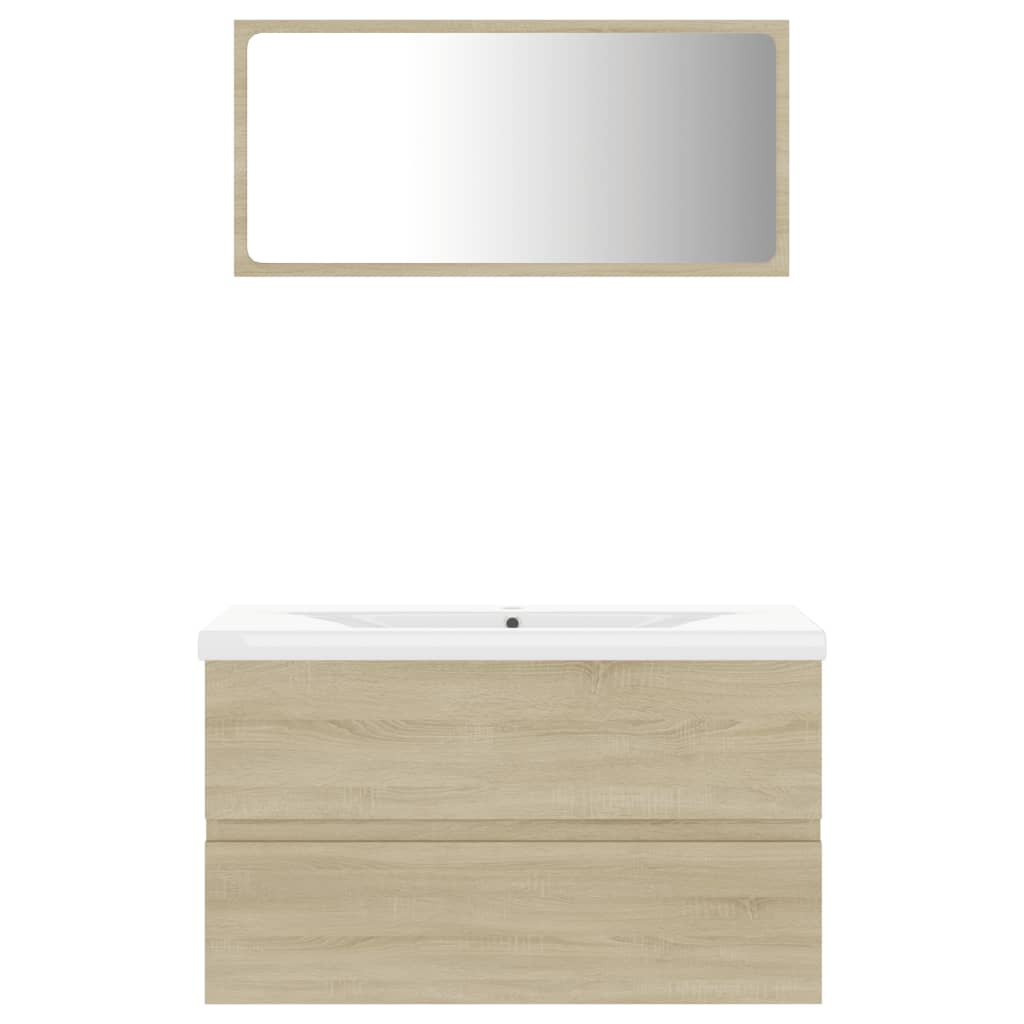 vidaXL Bathroom Furniture Set Sonoma Oak Engineered Wood