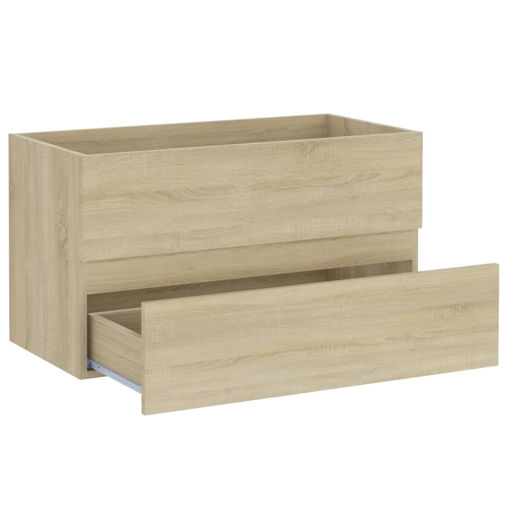 vidaXL Bathroom Furniture Set Sonoma Oak Engineered Wood