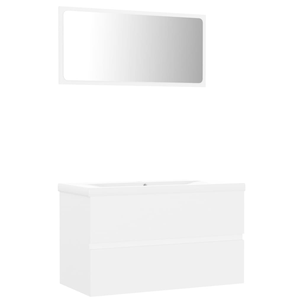 vidaXL Bathroom Furniture Set White Engineered Wood