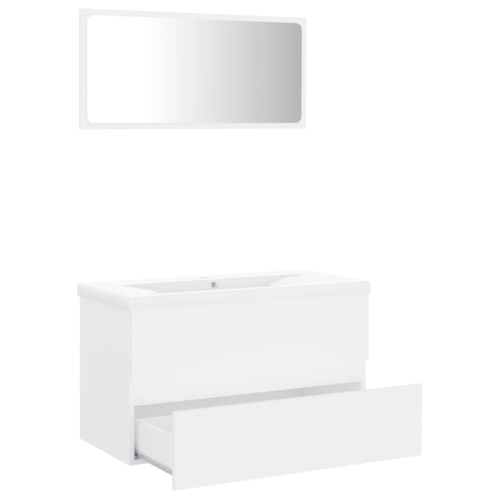 vidaXL Bathroom Furniture Set White Engineered Wood